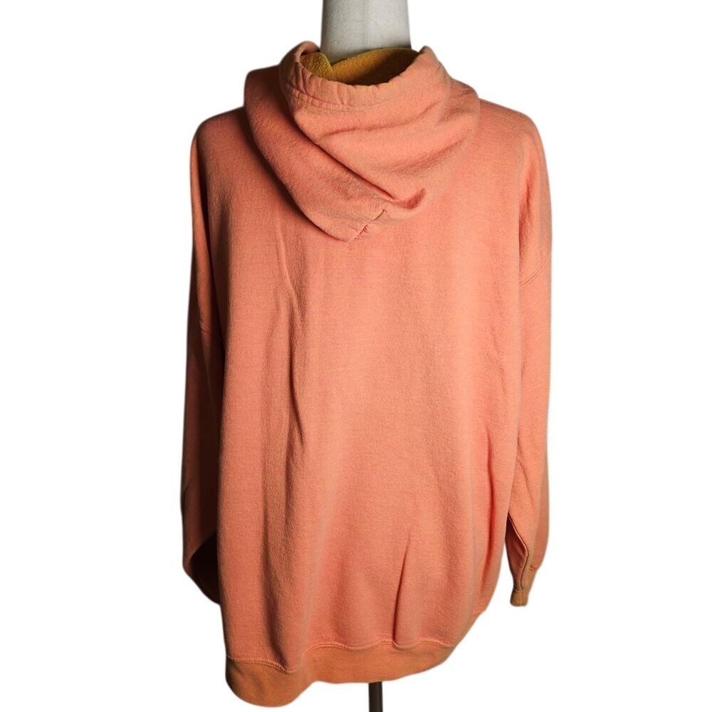 Arizona Zip Up Hoodie Sweatshirt Sweater Peach Embroidered Sunset Cactus 2X - Picture 3 of 10